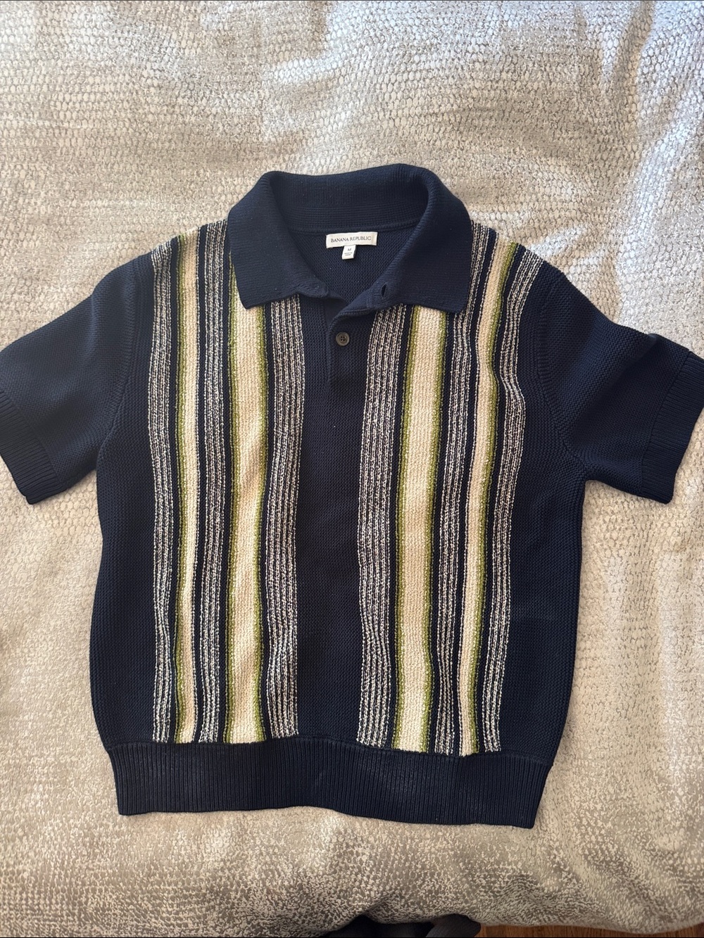 Banana Republic Men‘s boucle stripe sweater polo  * Fall 2025 Collection